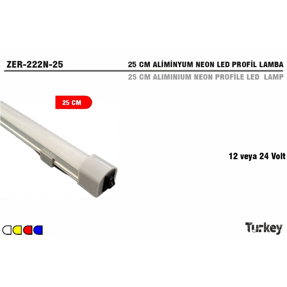 25 cm Alüminyum Profil Led Lamba Neon Cam