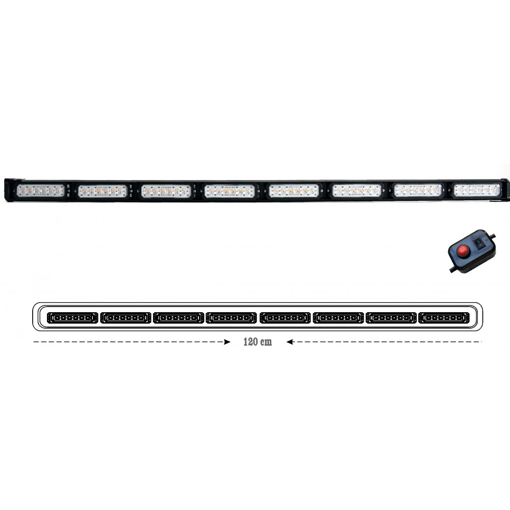 120 cm Fonksiyonel Led Bar Butonlu Ş.Sarı 12-24 Volt