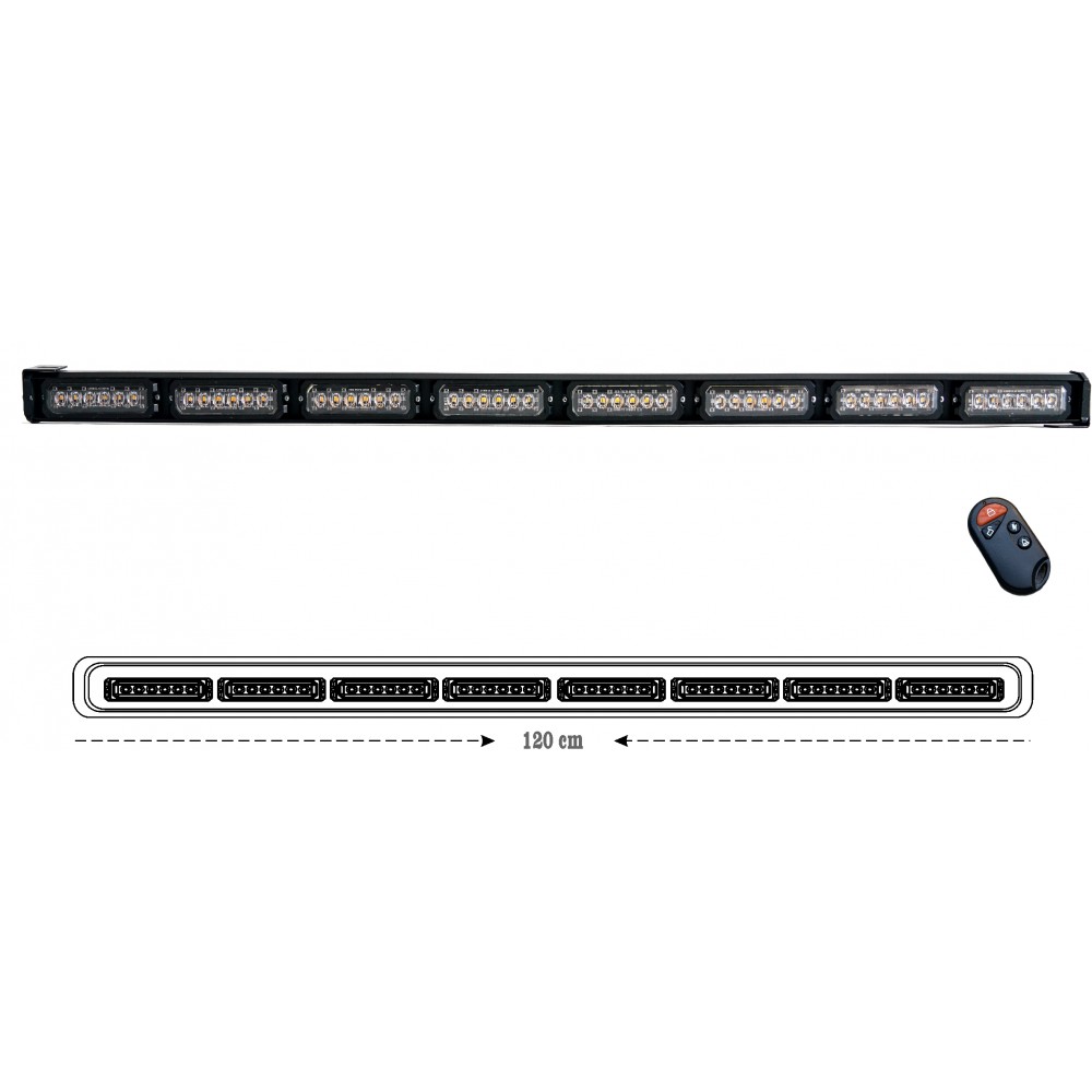 120 cm Fonksiyonel Led Bar Kumandalı Ş.Sarı 12-24 Volt