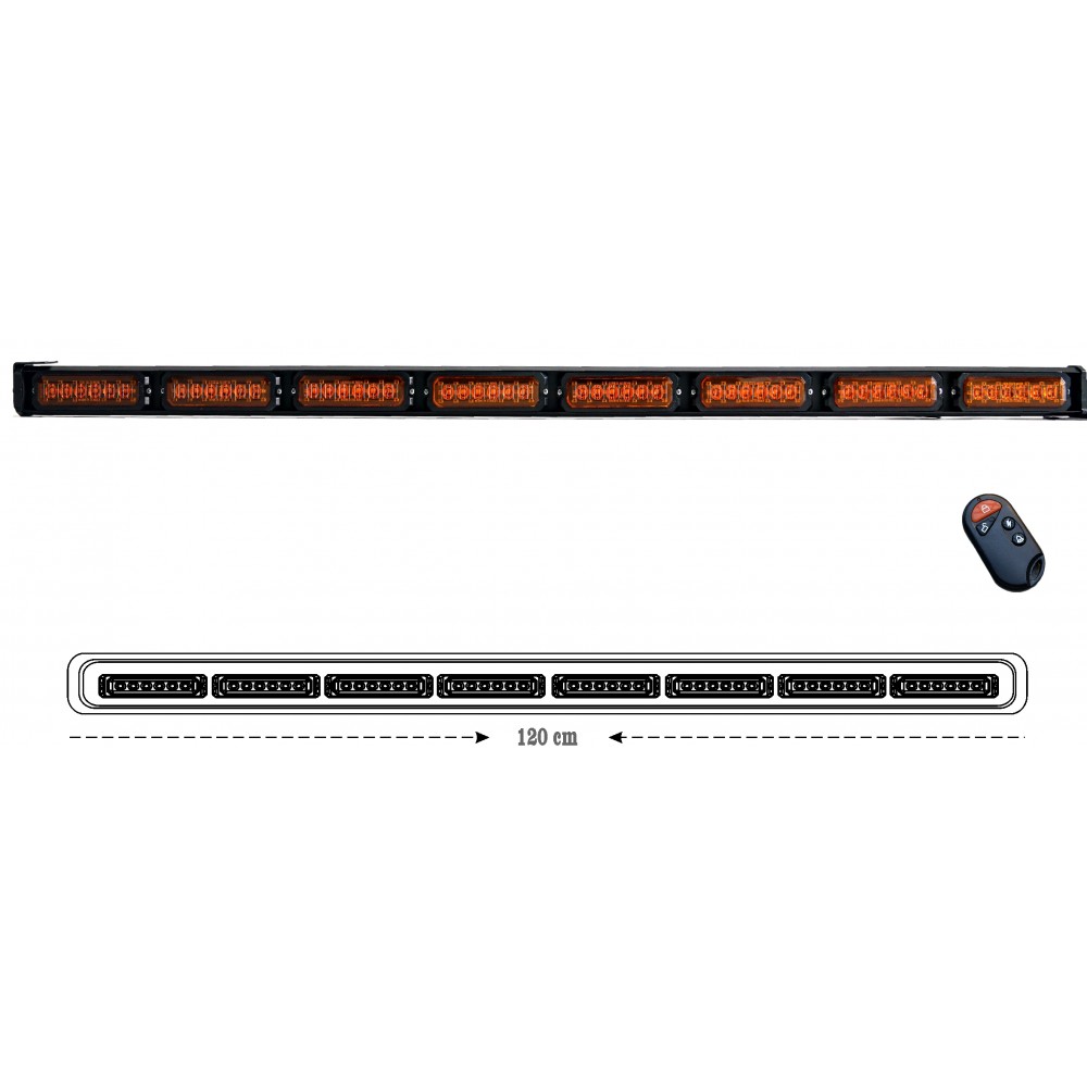 120 cm Fonksiyonel Led Bar Kumandalı Sarı 12-24 Volt